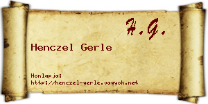 Henczel Gerle névjegykártya